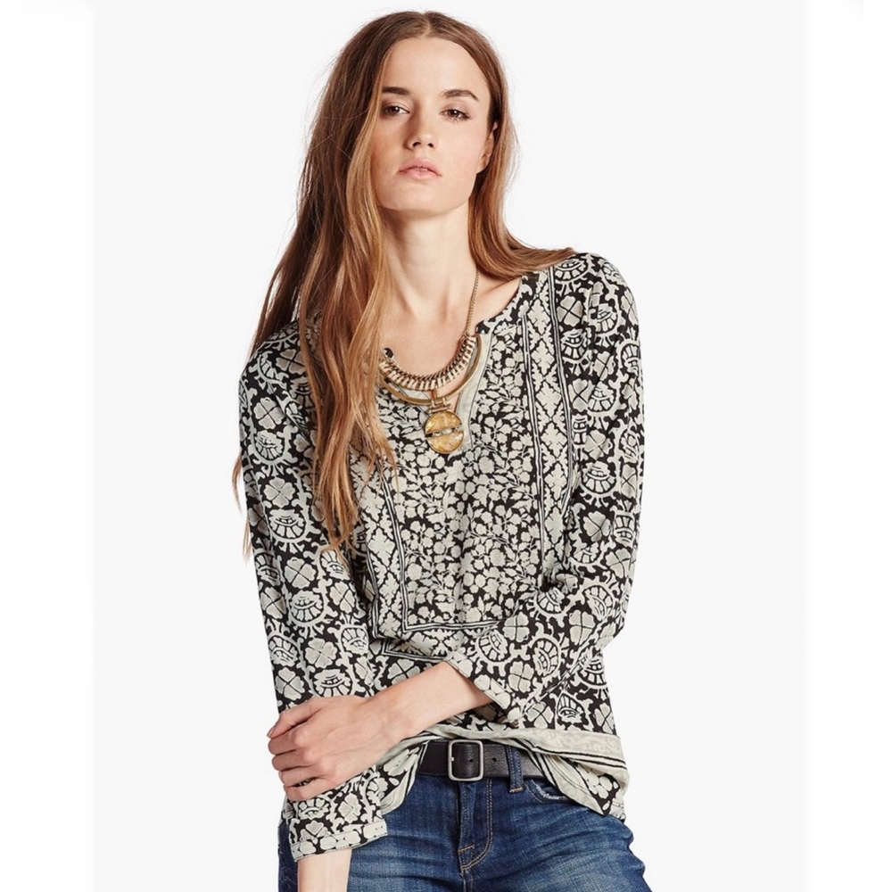 LUCKY BRAND Bohemian peasant top